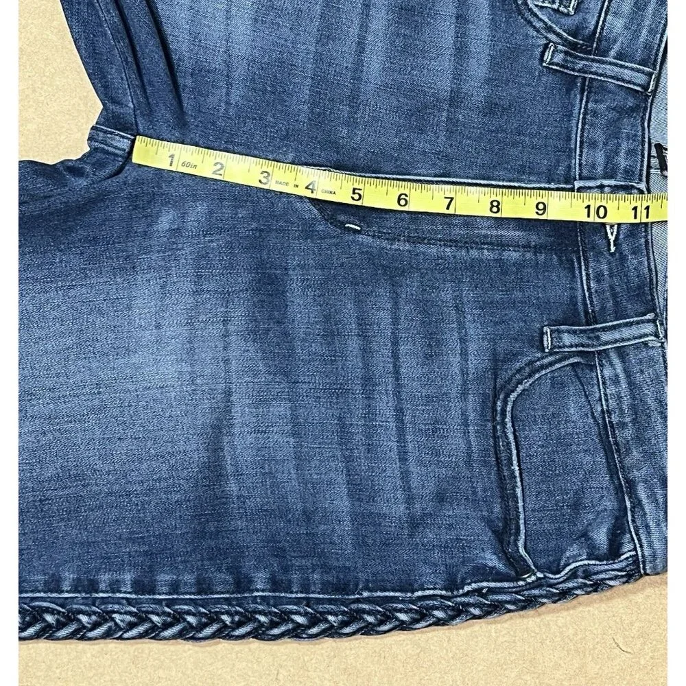 Judy Blue Women Size 15/32 Jeans Relaxed Fit Braided Detail Blue Stretch